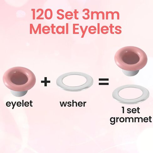 VARMDUKKE 60 Sets 3mm Metal Eyelets, 12 Colors Eyelets Grommets Kit, Round Small Eyelets with Washers, DIY Supplies Garment Accessory for Paper Crafts, Fabric Leather Belts in Saudi Arabia