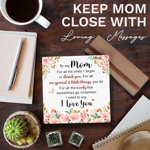 Mom Ceramic Plaque - Mother's Day Gifts for Mom from Daughter, Son - Valentine Christmas Birthday Gifts Ideas for Moms, Step Moms, Mama - Mother Appreciation Sign, Thank You Mum Plaque Home Decoration in Saudi Arabia