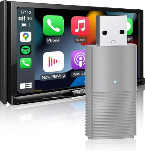 Wireless CarPlay Adapter for Apple, Plug and Play Low Latency Mini Car Play Dongle Converts Wired to Wireless, Auto-Connect for Cars with OEM Wired Carplay from 2016 and iOS 10+ (Black) in Saudi Arabia