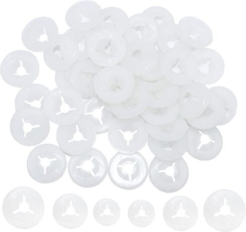 ARTCXC 150pcs غسالات بلاستيكية صغيرة ثلاثة غسالات شوكة مصممة لدمى دمية دمية دمية دمية الحيوانية والأنف من 9-14 ملم in Kuwait