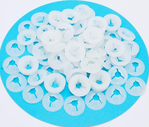 ARTCXC 150pcs غسالات بلاستيكية صغيرة ثلاثة غسالات شوكة مصممة لدمى دمية دمية دمية دمية الحيوانية والأنف من 9-14 ملم in Kuwait