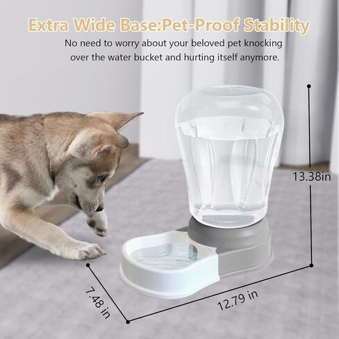6L أوتوماتيكي كلب مياه أوتوماتيكي موزع-موزع مياه Pet Staltwo ، مغذي المياه الكبيرة للقطط والكلاب ، خالية من BPA ، رمادي 6 لتر in Kuwait