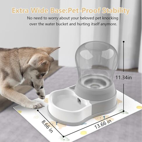 6L أوتوماتيكي كلب مياه أوتوماتيكي موزع-موزع مياه Pet Staltwo ، مغذي المياه الكبيرة للقطط والكلاب ، خالية من BPA ، رمادي 6 لتر in Kuwait