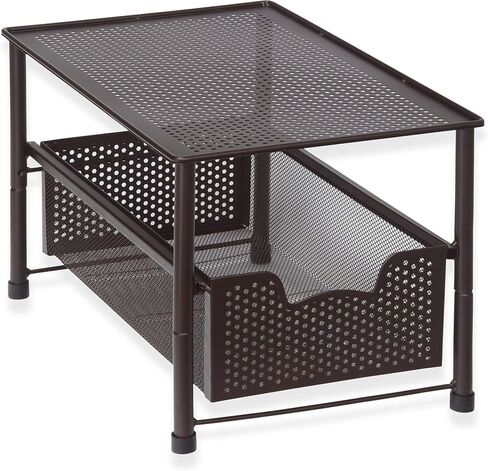 Simple Houseware Stackable Under Sink Cabinet Sliding Basket Organizer Drawer, Pink in Saudi Arabia