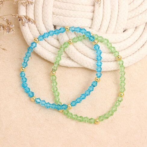 Beads Gemstone Beads للنساء ، Boho المصنوعة يدويًا من الذهب الكريستالي الصداقة القابلة للتكديس تمديد ملحقات الزي الهدية المجوهرات. in Kuwait
