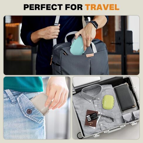 MEACOLIA 3 Pack 8 Compartments Travel Pill Organizer Moisture Proof Small Pill Box for Pocket Purse Daily Pill Case Portable Medicine Vitamin Holder Container (Red, Yellow, Dark Blue) in Kuwait