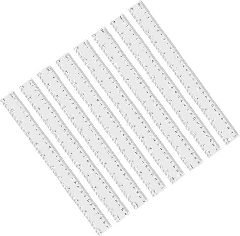 4 Pack Clear Plastic Ruler, Metric Rulers 30cm, 12 Inch Straight Ruler Bulk for Classroom, School, Office (4) in Saudi Arabia