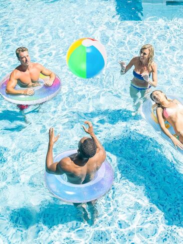 Bennol 4 PCS Swimming Rings with 1 Beach Ball Inflatable Pool Floats for Kids Adults 32.5'' Fruits Pool Floaties Rings Tube Toys for Summer Beach Water Float Party, Swimming Pool, Ocean, Beach Time in Saudi Arabia