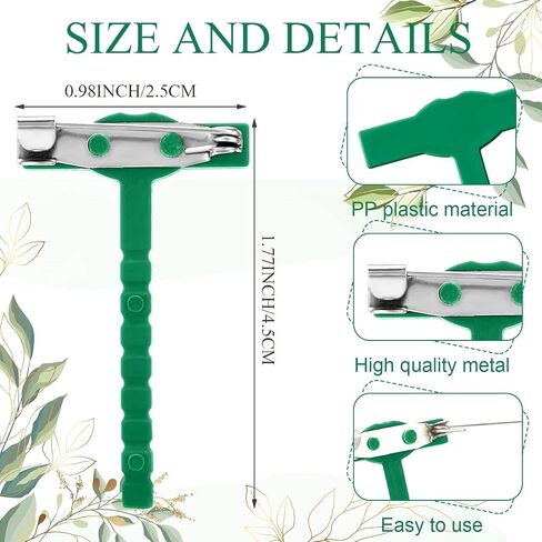 Leinuosen 100 Pcs Plastic Boutonniere Safety Pins Wedding Brooch T-Shaped Corsage Pins Safety Clips for Wedding DIY Flower Brooch Boutonniere Supplies, Green(T-Shaped) in Saudi Arabia