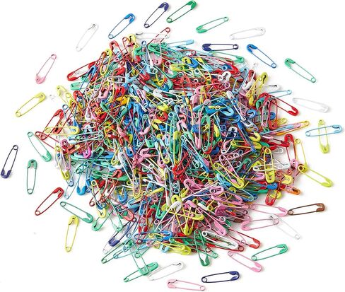 19mm Mini Safety Pins - Pack of 200pcs Small Colors Safety Pins- Versatile Clothing Tag Pins for Repair, Crafting & Fashion Accessories Making in a PP Box in Kuwait