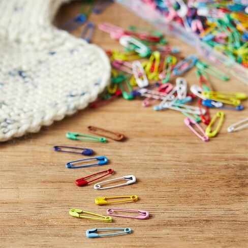 19mm Mini Safety Pins - Pack of 200pcs Small Colors Safety Pins- Versatile Clothing Tag Pins for Repair, Crafting & Fashion Accessories Making in a PP Box in Kuwait
