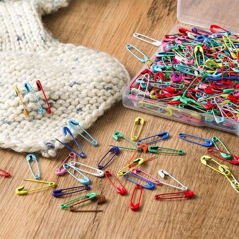 19mm Mini Safety Pins - Pack of 200pcs Small Colors Safety Pins- Versatile Clothing Tag Pins for Repair, Crafting & Fashion Accessories Making in a PP Box in Kuwait