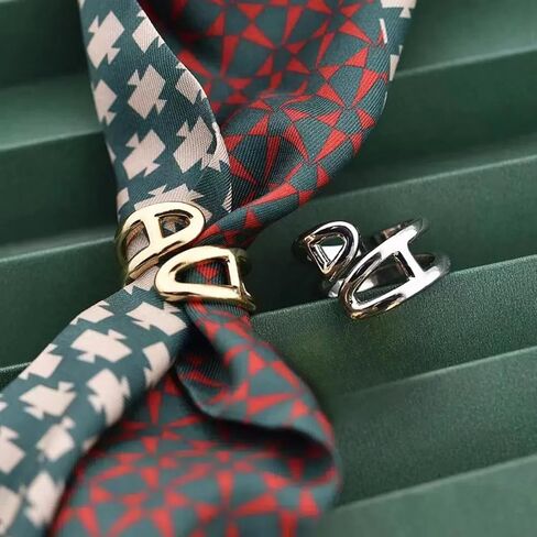 SYWDUDUCLT 2 Pcs Scarf Rings For Women, Metal Scarf Buckle, Black/White in Saudi Arabia