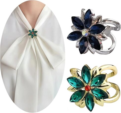 SYWDUDUCLT 2 Pcs Scarf Rings For Women, Metal Scarf Buckle, Black/White in Saudi Arabia