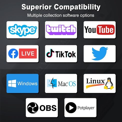 Capture Card, 1080p HDMI Capture Card Live Streaming Broadcasting, USB3.0 Cam Link Audio Video Capture Card Nintendo Switch/Xbox/PS4 /PS5/3ds in Saudi Arabia