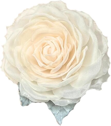 بروش الحرير يدويًا 3،5 '. أورجانزا زهرة corsage. دبوس الزهور. بروش الحرير المتفوق الأزهار ، والذكرى الحريرية ، هدية 12th لها (قبالة أبيض) in Kuwait