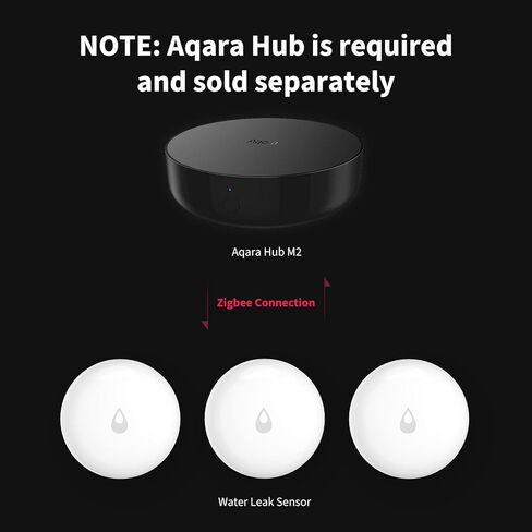 Aqara Water Leak Sensor, Requires AQARA HUB, Not Support Third Party Hubs, Wireless Water Leak Detector for Alarm System and Smart Home Automation, for Kitchen Bathroom Basement, Works with IFTTT in Kuwait