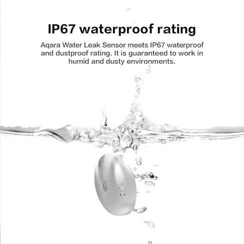 Aqara Water Leak Sensor, Requires AQARA HUB, Not Support Third Party Hubs, Wireless Water Leak Detector for Alarm System and Smart Home Automation, for Kitchen Bathroom Basement, Works with IFTTT in Kuwait