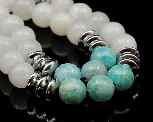 ElisaJewelryArt - Natural Raw Selenite With Tourmaline Crystal Beaded Necklace Genuine Selenite And Amethyst Gemstone Cleansing Stone Clasp Closure Necklace Unisex Necklace (22, Tourmaline) in Kuwait
