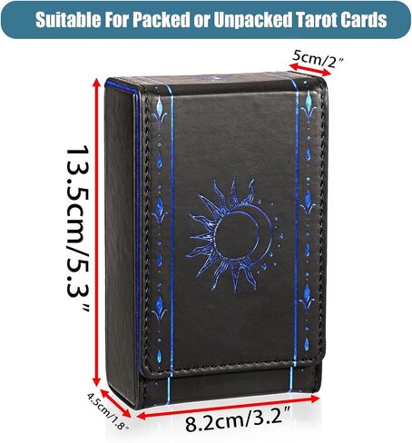juxyes pu الجلود تارو بطاقة الحماية العلمية ، Sun Moon Pattern Design Discor Deck Corcourced ، حقيبة حقيبة تارو بطاقة التارو للعبور وبطاقات التارو الحجم القياسية تارو تارو in Kuwait