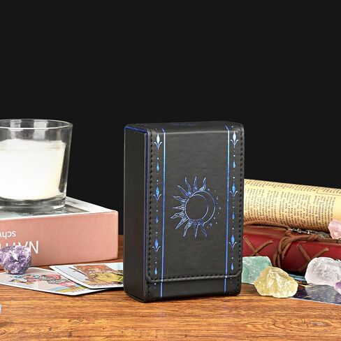 juxyes pu الجلود تارو بطاقة الحماية العلمية ، Sun Moon Pattern Design Discor Deck Corcourced ، حقيبة حقيبة تارو بطاقة التارو للعبور وبطاقات التارو الحجم القياسية تارو تارو in Kuwait