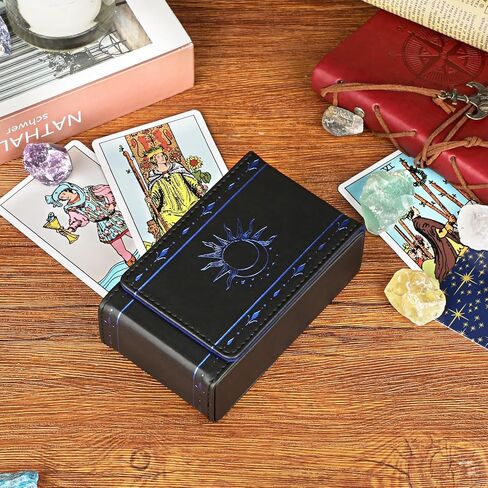 juxyes pu الجلود تارو بطاقة الحماية العلمية ، Sun Moon Pattern Design Discor Deck Corcourced ، حقيبة حقيبة تارو بطاقة التارو للعبور وبطاقات التارو الحجم القياسية تارو تارو in Kuwait