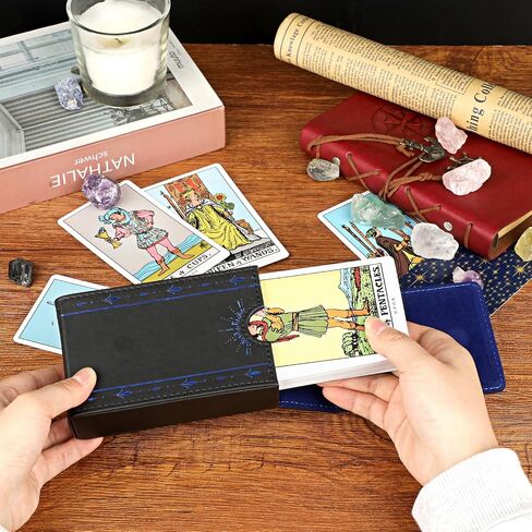 juxyes pu الجلود تارو بطاقة الحماية العلمية ، Sun Moon Pattern Design Discor Deck Corcourced ، حقيبة حقيبة تارو بطاقة التارو للعبور وبطاقات التارو الحجم القياسية تارو تارو in Kuwait