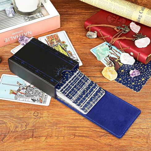 juxyes pu الجلود تارو بطاقة الحماية العلمية ، Sun Moon Pattern Design Discor Deck Corcourced ، حقيبة حقيبة تارو بطاقة التارو للعبور وبطاقات التارو الحجم القياسية تارو تارو in Kuwait