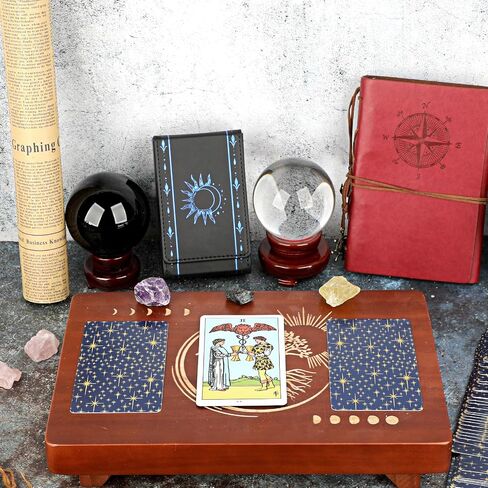 juxyes pu الجلود تارو بطاقة الحماية العلمية ، Sun Moon Pattern Design Discor Deck Corcourced ، حقيبة حقيبة تارو بطاقة التارو للعبور وبطاقات التارو الحجم القياسية تارو تارو in Kuwait