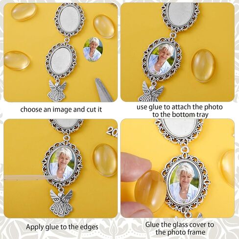 Sureio 8 PCS Cap Cap Memorial Photo Charm Tassel Charms لعام 2025 Cap Cap Cap Tassel Charm Memorial Photo Decorations Higds To the Cap Topper (Atique Gold ، Angel) in Kuwait
