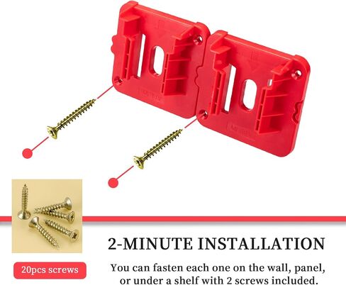 Crivnhar 5 Pack Battery Holder for Milwaukee M18 18V Battery Mounts Dock Holder Fit for M18 48-11-1815 48-11-1828 48-11-1850 48-11-1860 (w/10 Screws, No Battery) in Saudi Arabia