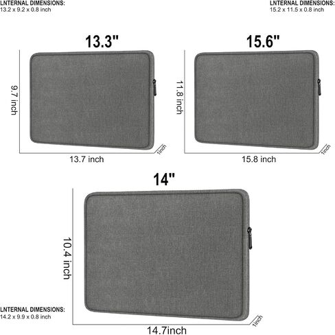 Laptop Case Sleeve 14 Inch, Shockproof Protective Traveling Computer Cover, Water Resistant Portable Laptop Carrying Bag Compatible for Lenovo, HP, Dell, Asus, MacBook Air/Pro, Black in Kuwait