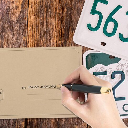 gisgfim 100 Pieces License Plate Envelopes with Self Seal Bulk 13 x 6-1/2 inch Brown Kraft Legal Size Pre-Printed Peel and Seal Mailing Envelopes for License Plate Business Documents in Kuwait