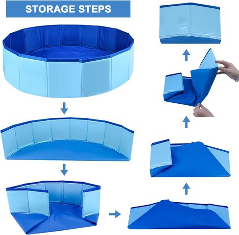 Foldable Pet Swimming Pool, 32x8Inch PVC Bathing Tub Dog Pool, Portable Dog Bath Tub for Puppy Small Medium Dogs Cats in Saudi Arabia