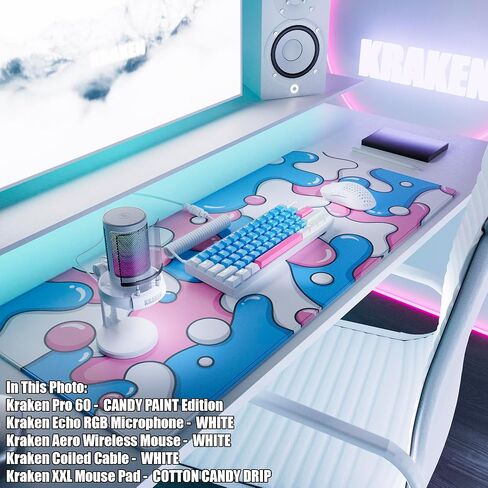 Kraken AERO - ماوس ألعاب لاسلكي Superlight، خفيف الوزن للغاية، لاسلكي خالٍ من التأخر، وضع مزدوج (2.4 جيجا هرتز + سلكي) متماثل، 26,000 نقطة في البوصة، PAW3395 متوافق مع جهاز الكمبيوتر/MAC (أسود) in Kuwait