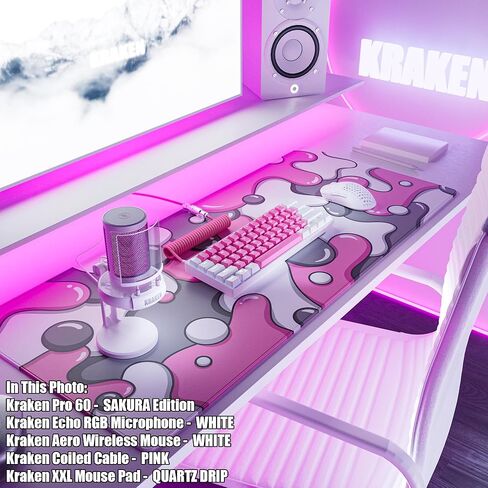 Kraken AERO - ماوس ألعاب لاسلكي Superlight، خفيف الوزن للغاية، لاسلكي خالٍ من التأخر، وضع مزدوج (2.4 جيجا هرتز + سلكي) متماثل، 26,000 نقطة في البوصة، PAW3395 متوافق مع جهاز الكمبيوتر/MAC (أسود) in Kuwait