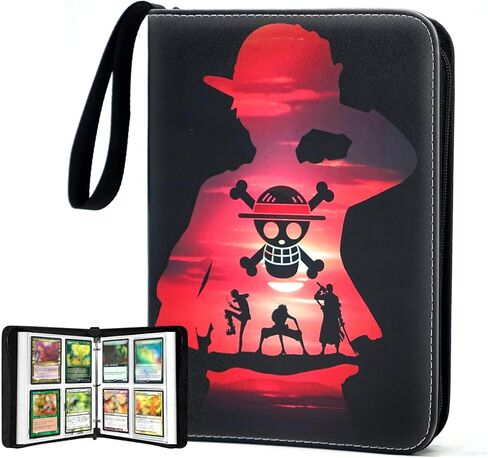 400 Pockets Trading Card Binder for One Piece Cards,Portable Waterproof Card Storage Bag with Removable Sleeves for Anime, Game and TCG Cards in Saudi Arabia