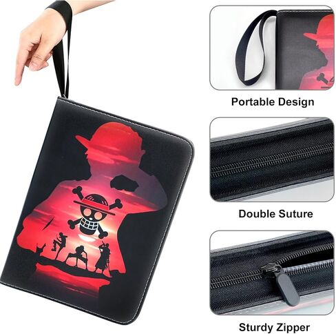 400 Pockets Trading Card Binder for One Piece Cards,Portable Waterproof Card Storage Bag with Removable Sleeves for Anime, Game and TCG Cards in Saudi Arabia