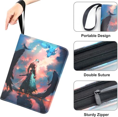 400 Pockets Trading Card Binder for One Piece Cards,Portable Waterproof Card Storage Bag with Removable Sleeves for Anime, Game and TCG Cards in Saudi Arabia
