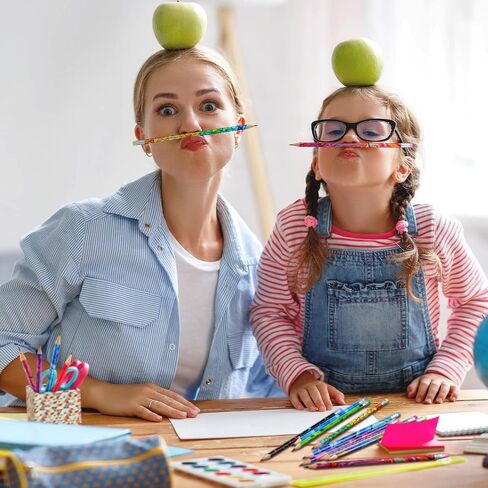 Chinco 25 Pcs Wooden Pencil with Eraser Assortment Colorful Pencils for Kids Writing Fun Assorted Novelty Kids Fun School Supplies for Classroom, Student Reward, Party Favor in Kuwait