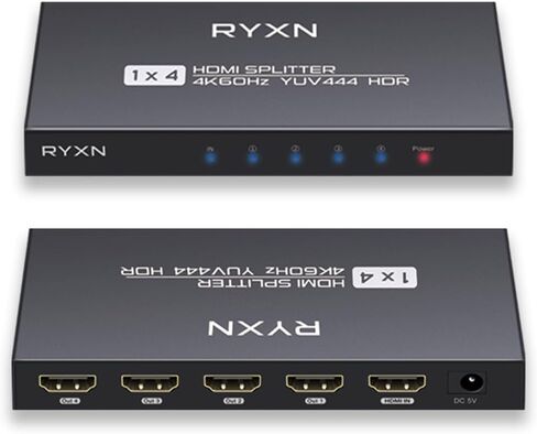 موزع HDMI 2.0 1 في 2 خارج 4K 60 هرتز، يدعم تجاوز HDCP، Dolby Atmos، YUV 4:4:4، HDCP 2.3، EDID، LPCM 7.1، متوافق مع PS5/4/3، Xbox، Roku، Apple TV، Fire Stick، Blu -مشغل الأشعة، بطاقة الالتقاط in Kuwait