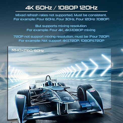 موزع HDMI 2.0 1 في 2 خارج 4K 60 هرتز، يدعم تجاوز HDCP، Dolby Atmos، YUV 4:4:4، HDCP 2.3، EDID، LPCM 7.1، متوافق مع PS5/4/3، Xbox، Roku، Apple TV، Fire Stick، Blu -مشغل الأشعة، بطاقة الالتقاط in Kuwait