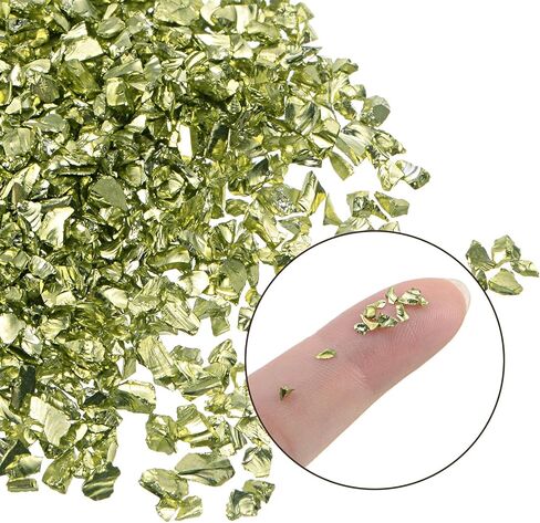 رقائق زجاجية مكسور - [2-4mm × 20g] الذهب الزجاجي المعدني غير المنتظم للذهب لاستخدام فن الأظافر DIY ، السطح الكهربائي in Kuwait