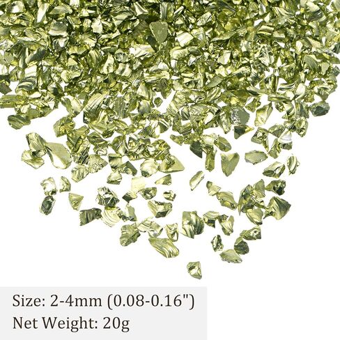 رقائق زجاجية مكسور - [2-4mm × 20g] الذهب الزجاجي المعدني غير المنتظم للذهب لاستخدام فن الأظافر DIY ، السطح الكهربائي in Kuwait