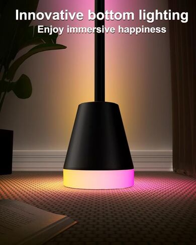 Keepsmile Smart RGB LED Corner Floor Lamp,172 LEDs Bright Standing Lamps for Living Room with APP and Remote,Modern Floor Lamp with Music Sync and 16 Million Colors, Ambient Lighting for Bedroom in Saudi Arabia