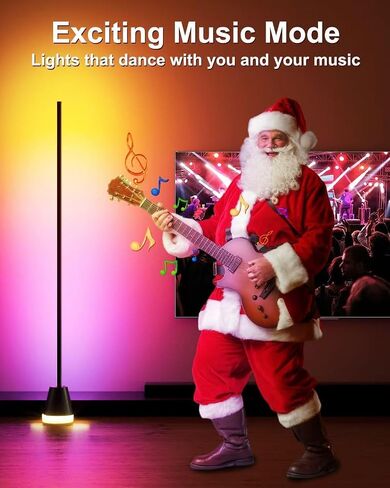 Keepsmile Smart RGB LED Corner Floor Lamp,172 LEDs Bright Standing Lamps for Living Room with APP and Remote,Modern Floor Lamp with Music Sync and 16 Million Colors, Ambient Lighting for Bedroom in Saudi Arabia