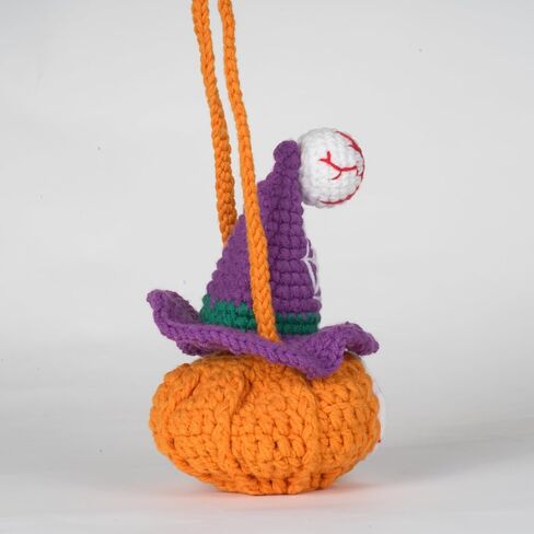 Finnacy Crochet Halloween Pumpkin Bag Kit for Beginners, 1 Pumpkin Bag Design, Learn to Crochet Set with Step-by-Step Video Tutorials Instructions, Yarn, Crochet Hook (Black) in Saudi Arabia