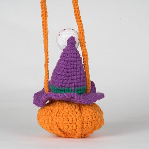 Finnacy Crochet Halloween Pumpkin Bag Kit for Beginners, 1 Pumpkin Bag Design, Learn to Crochet Set with Step-by-Step Video Tutorials Instructions, Yarn, Crochet Hook (Black) in Saudi Arabia
