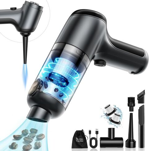 يكسينكس مكنسة كهربائية محمولة بدون سلك، مكنسة كهربائية صغيرة محمولة قابلة لاعادة الشحن بمنفذ USB مع نفخ 2 في 1 (ازرق) in Kuwait