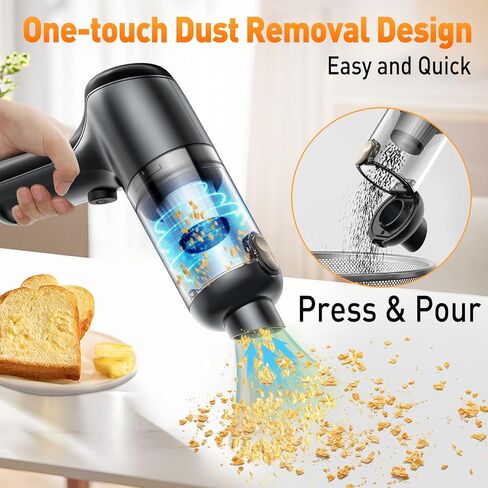 يكسينكس مكنسة كهربائية محمولة بدون سلك، مكنسة كهربائية صغيرة محمولة قابلة لاعادة الشحن بمنفذ USB مع نفخ 2 في 1 (ازرق) in Kuwait